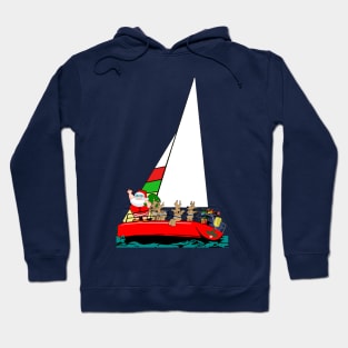 Santa Sailing at Christmas Hoodie